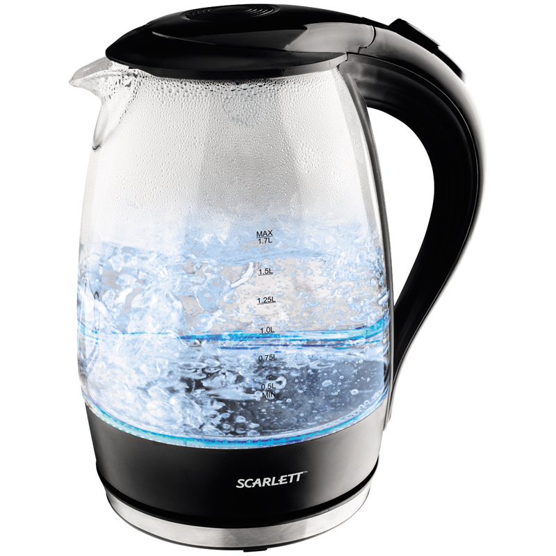 Чайник электрический Scarlett SC-EK27G08, 1,7л, 2200Вт, стекло/пластик
