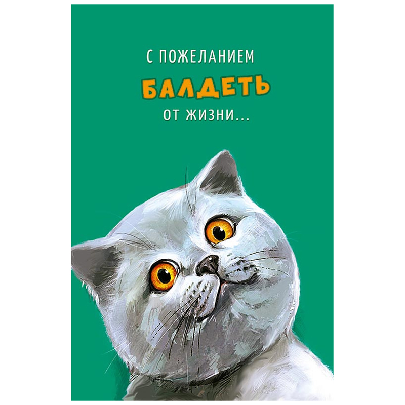 Открытка Арт и Дизайн "С пожеланием балдеть от жизни...", 121*183мм, ТВИН-лак