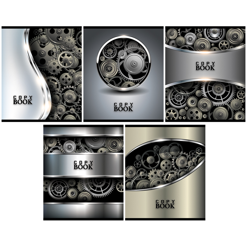 Тетрадь 48л., А5, клетка ПЗБМ "Механизмы", УФ-лак, ТВИН-лак, тиснение фольгой