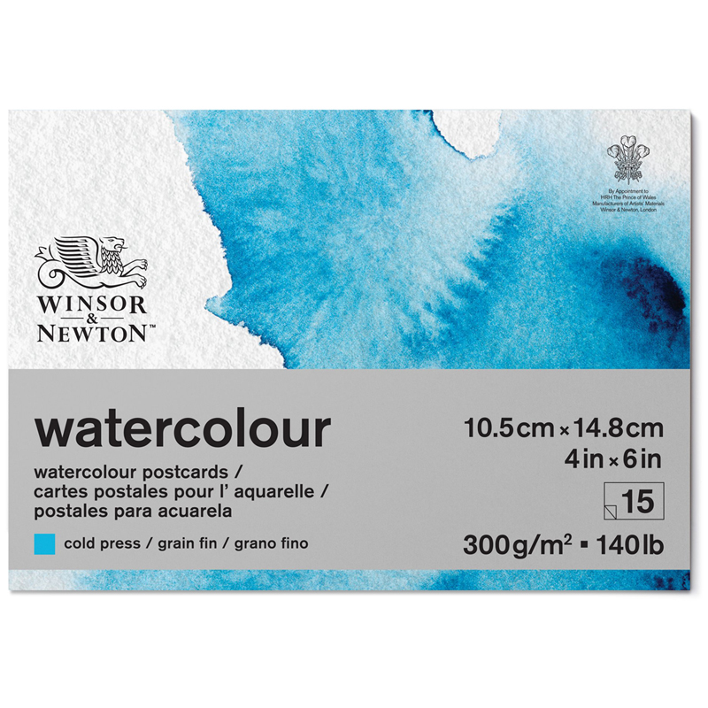 Альбом-склейка для акварели, 15л., А6, Winsor&Newton "Watercolour Paper", холодный пресс, 300 г/м2