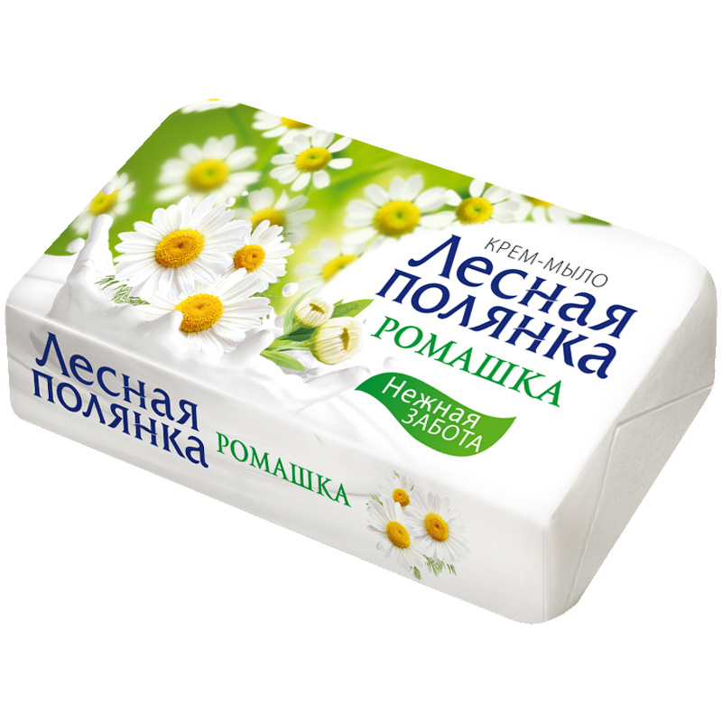 Мыло-крем туалетное Лесная полянка "Ромашка", бумажная обертка, 90г