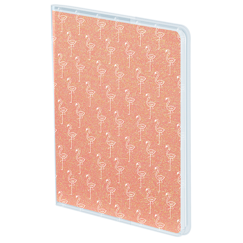 Ежедневник недатир. A5, 96л., ПВХ+глиттер, Greenwich Line "Flamingo pattern"