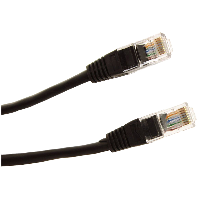 Патч-корд 8p8c (RJ45) (m-m), CAT6, 5.0 м, штекеры в алюминиевом корпусе, черный, Hama