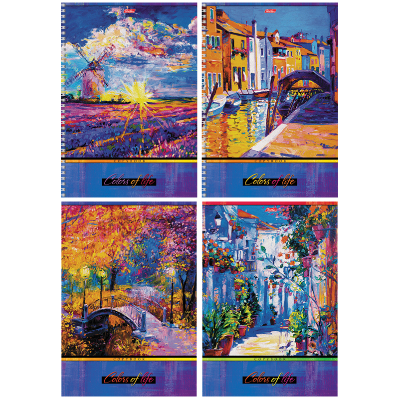 Тетрадь 80л., А4, клетка Hatber "Colors of life"