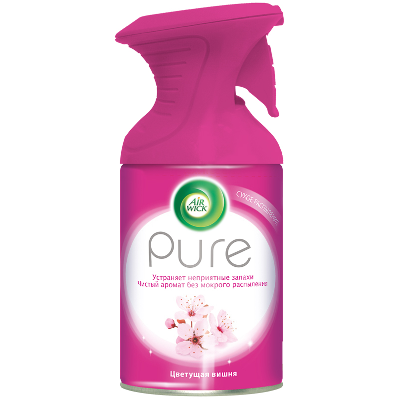 Освежитель воздуха аэрозольный Airwick "Pure. Цветущая вишня", сухое распыление, 250мл