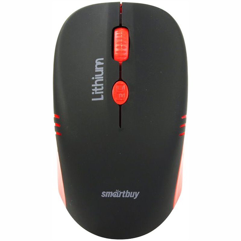 Мышь беспроводная Smartbuy ONE 344CAG, с зарядкой от USB, черный, красный, 3btn+Roll