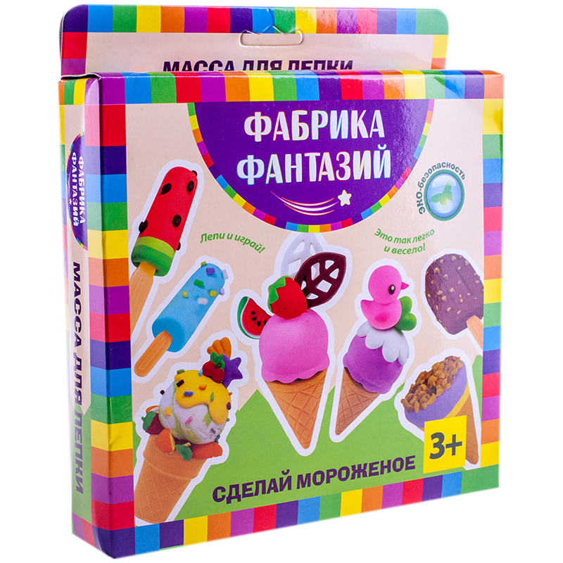 Набор для лепки Фабрика фантазий "Мороженое" 02 цвета*35г+2 цвета*15г, картон, европодвес