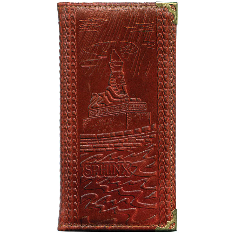 Алфавитная книга 80*155мм, 64л., кожа, Канцбург, коричневая (мет.углы)