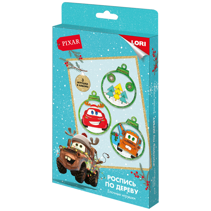 Роспись по дереву Lori "Disney. Елочные игрушки.Тачки"