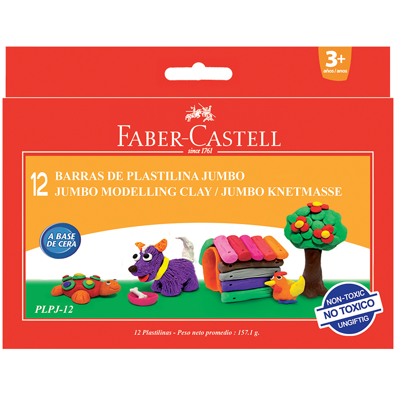 Пластилин Faber-Castell, 12 цветов, 155г, картон