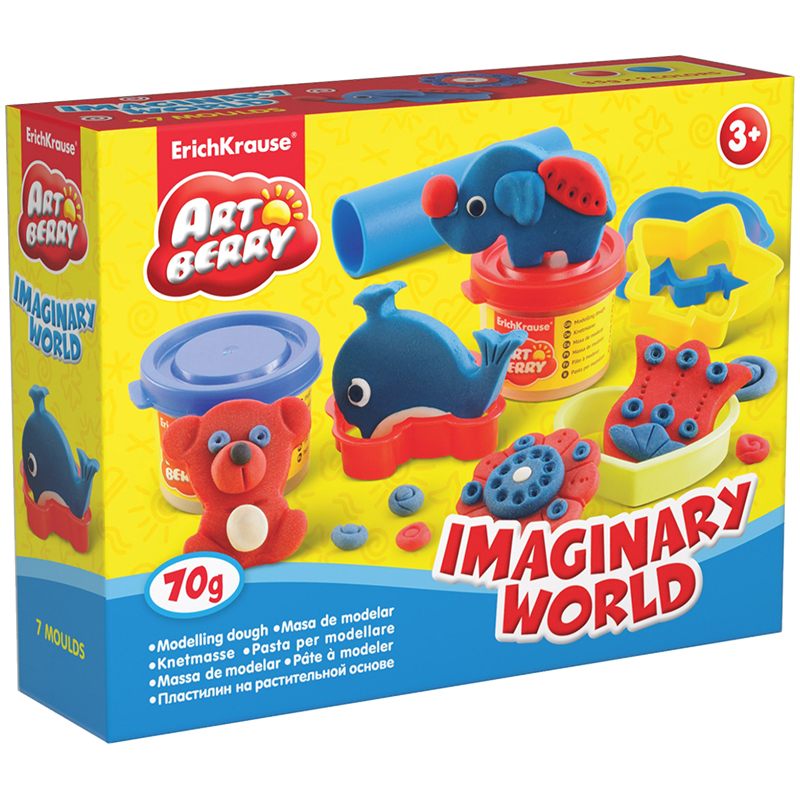 Набор для лепки ArtBerry "Imaginary World", 02 цвета*35г, аксессуары, картон