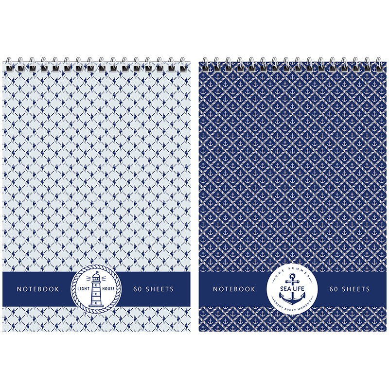 Блокнот А5 60л. на гребне ArtSpace "Узоры. Sea pattern", твердая подложка