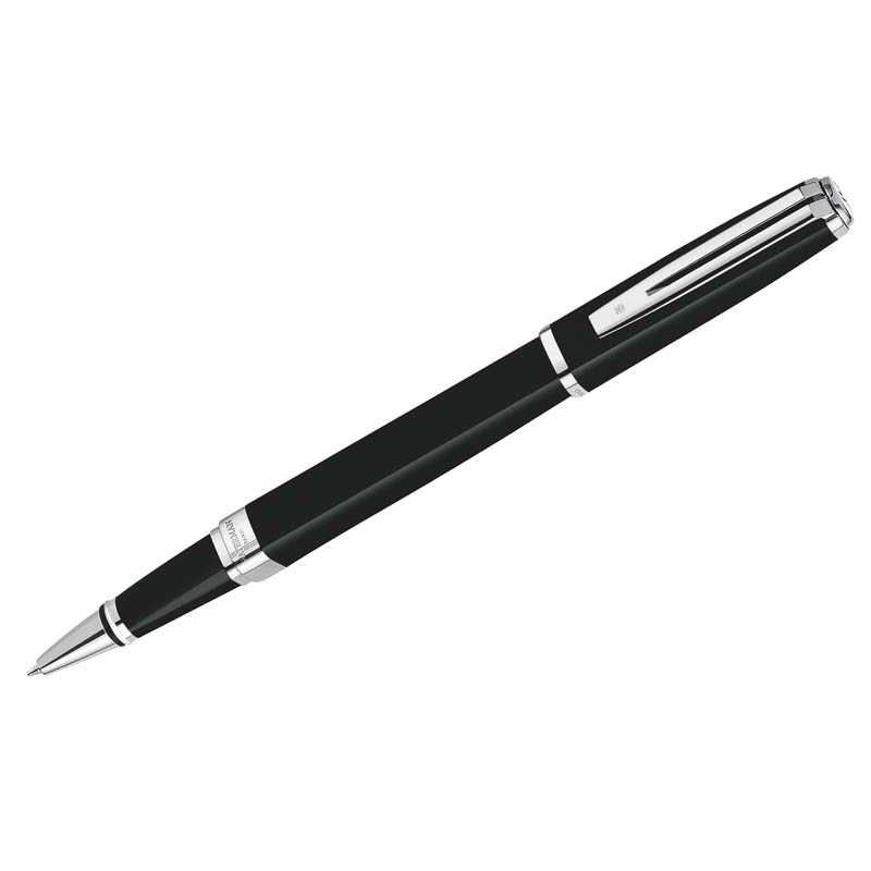 Ручка-роллер Waterman "Exception Slim Black Lacquer ST" черная, 0,8мм, подар. уп.