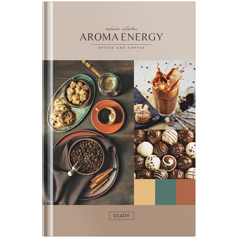 Ежедневник недатир. A5, 136л., 7БЦ OfficeSpace "Кофе. Aroma energy", глянцевая ламинация