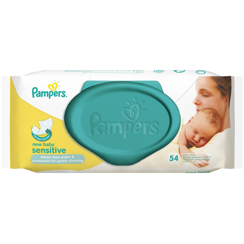 Салфетки влажные Pampers "New Baby Sensitive", 54шт., детские