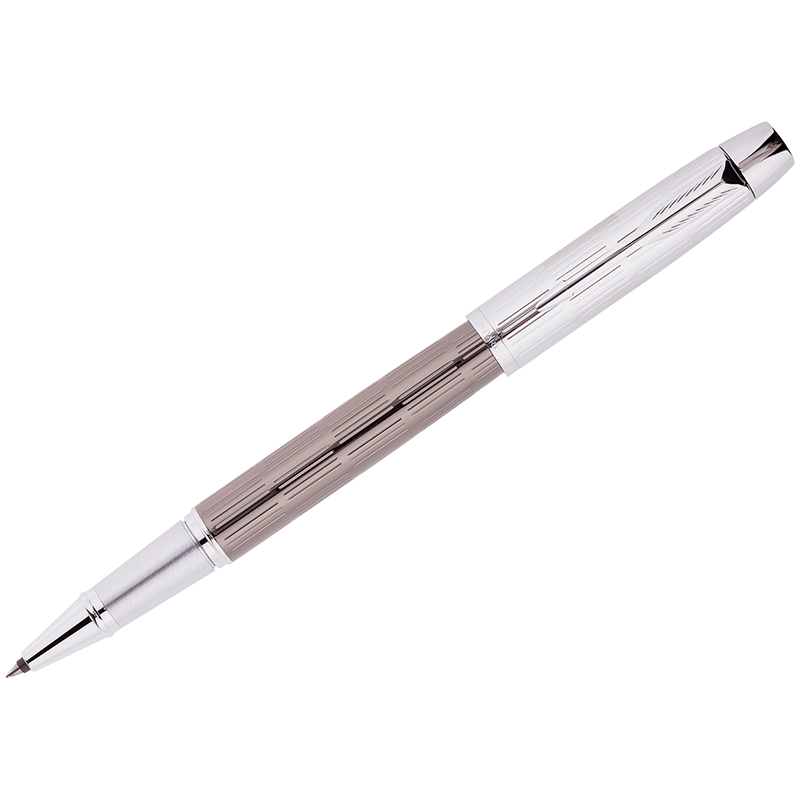 Ручка-роллер Parker "IM Premium Twin Metal Chiselled CT" черная, 0,8мм, подар.уп.