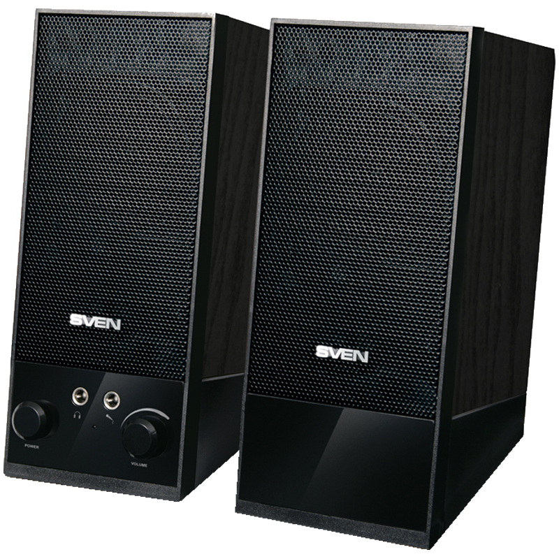 Колонки Sven SPS-604, 2*2W, деревянный корпус, питание от USB, черный