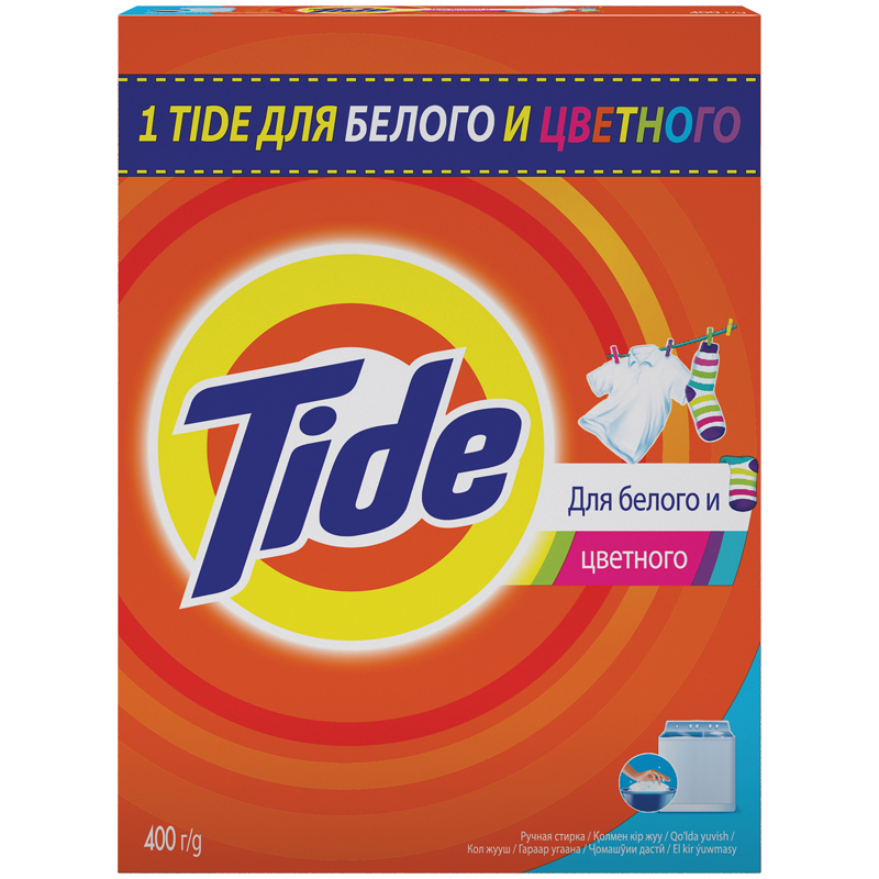 Стиральный порошок для ручной стирки Tide "Для белого и цветного", 400г