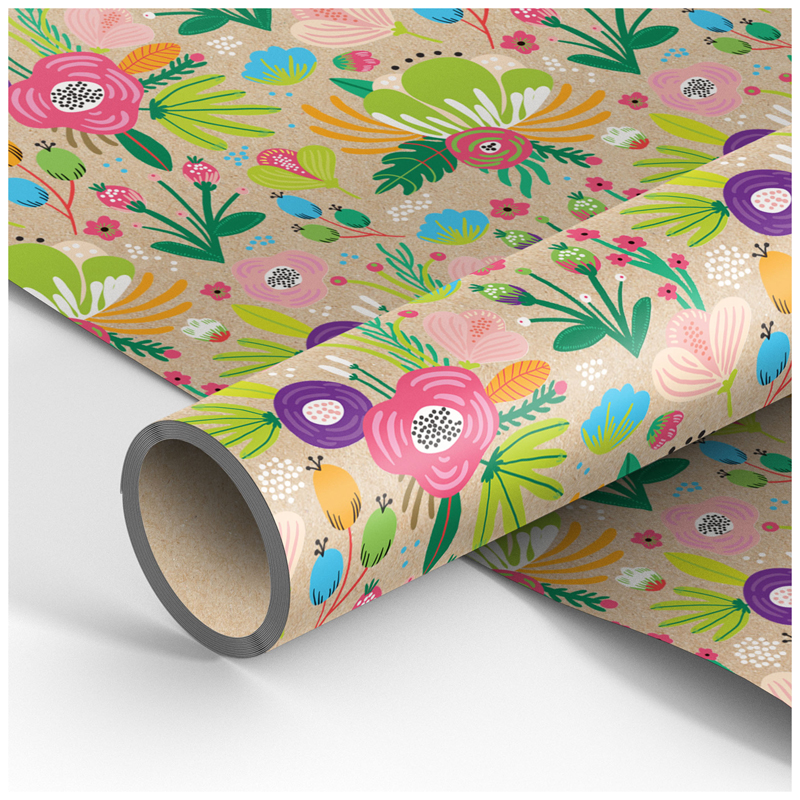 Упаковочная бумага крафт 70*100см, MESHU "Bright colors", 70г/м2