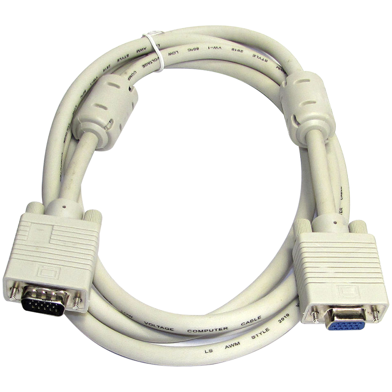 Кабель VGA удлинительный 15p/15p (m-f), 1.8 м, серый, Hama