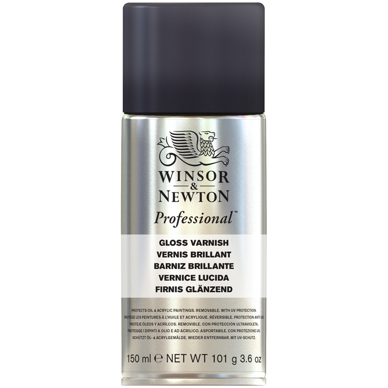 Лак художественный глянцевый Winsor&Newton "Professional" покрывной для масла и акрила, аэрозоль, 150мл