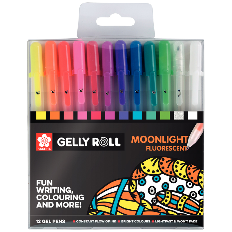 Набор гелевых ручек Sakura "Gelly Roll Moonlight" 12шт., ассорти, 1,0мм, европодвес