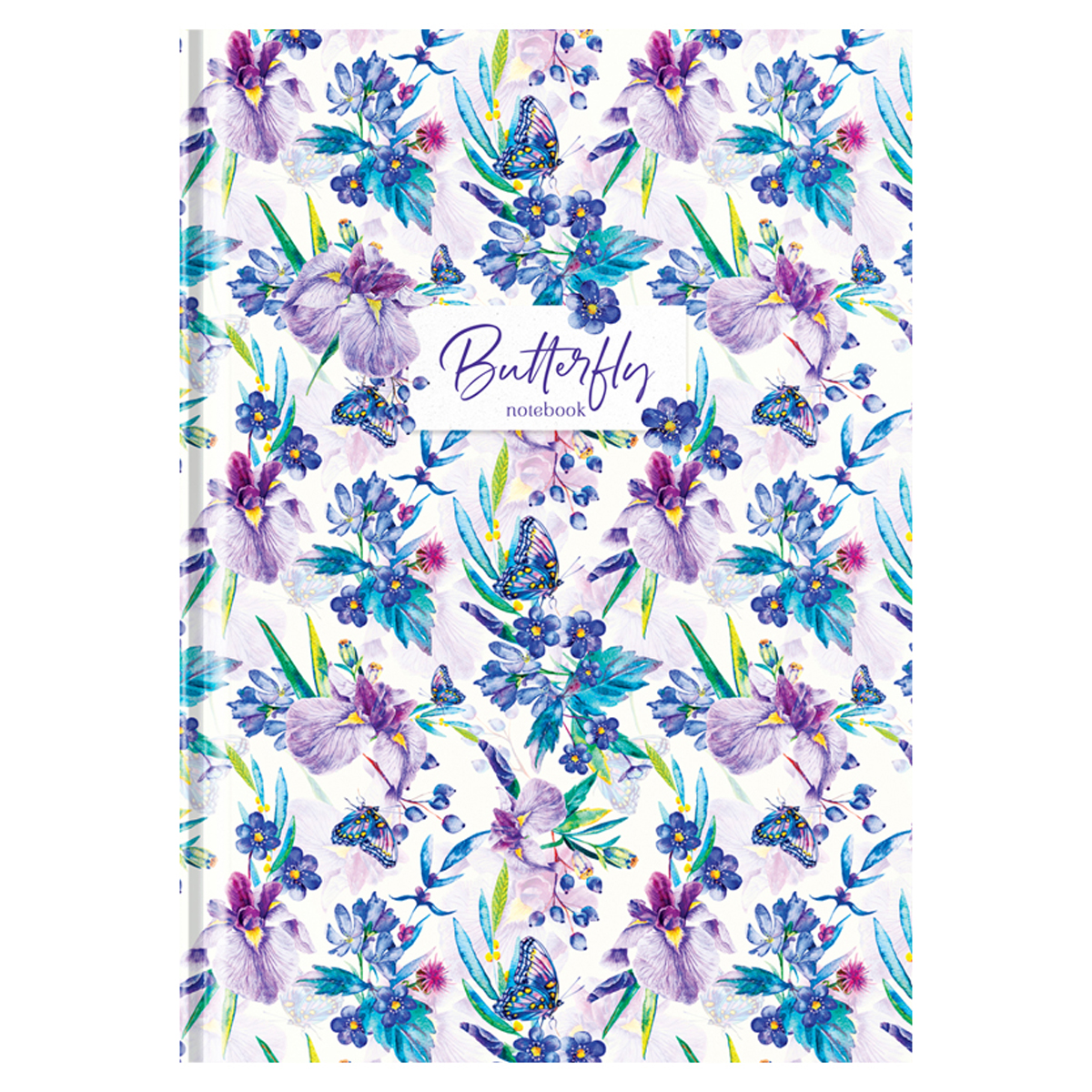 Бизнес-блокнот А5, 80л., OfficeSpace "Узор. Butterflies&Flowers", матовая ламинация