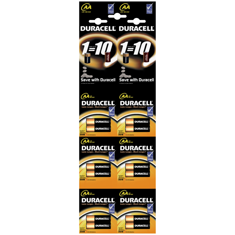 Батарейка Duracell Basic AA LR6 2BL 2*6 шт. HBDC