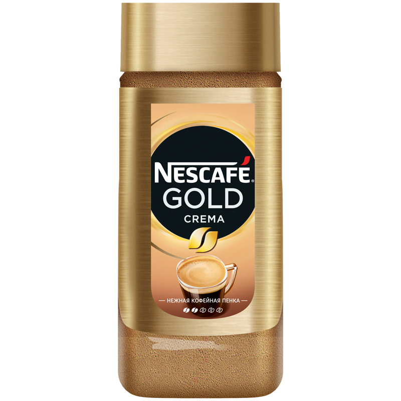 Кофе растворимый Nescafe "Gold. Crema", порошкообразный, стеклянная банка, 95г