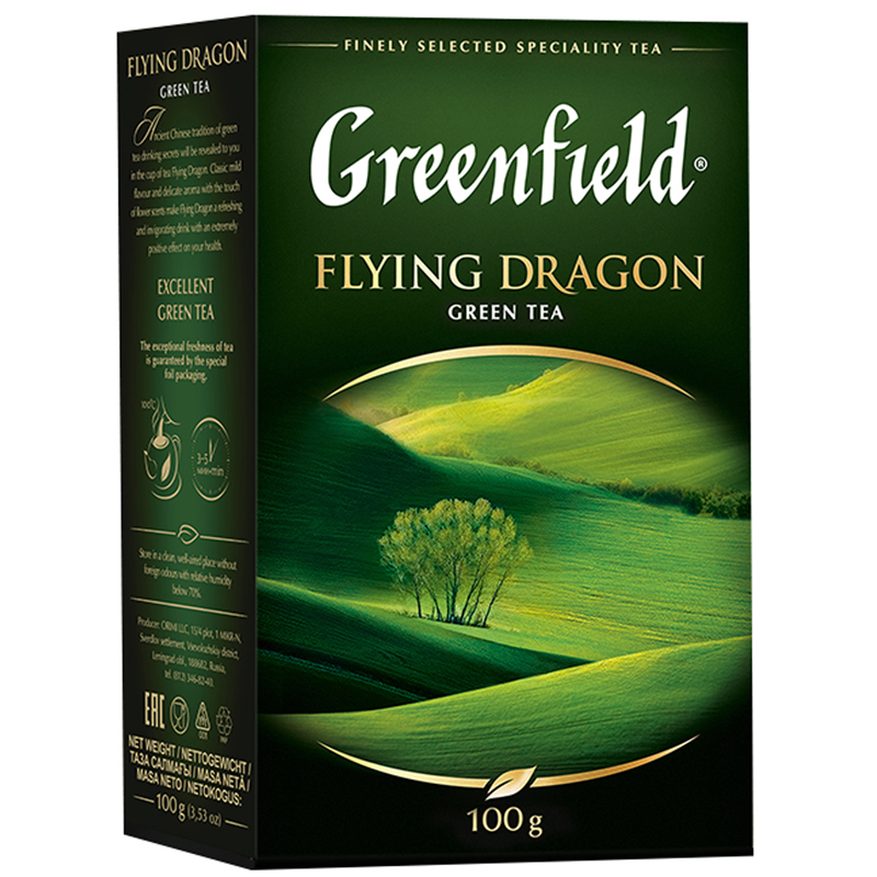 Чай Greenfield "Flying Dragon", зеленый, листовой, 100г