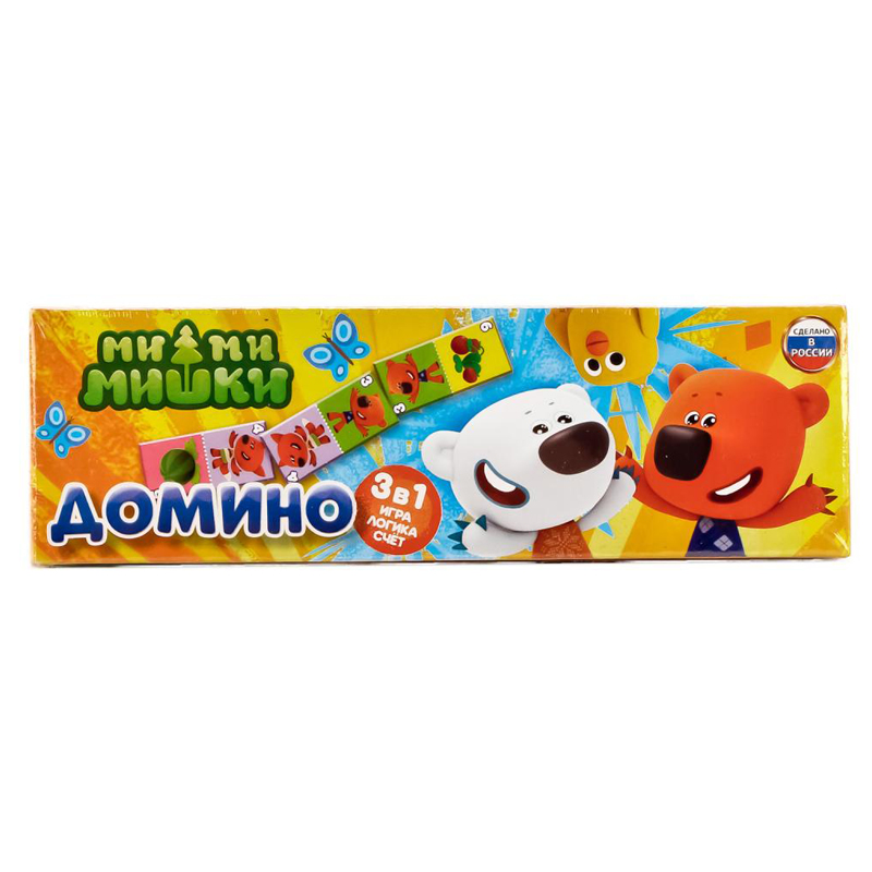 Игра настольная Домино, Умка "Ми-Ми-Мишки", 3 в 1, пластмассовое