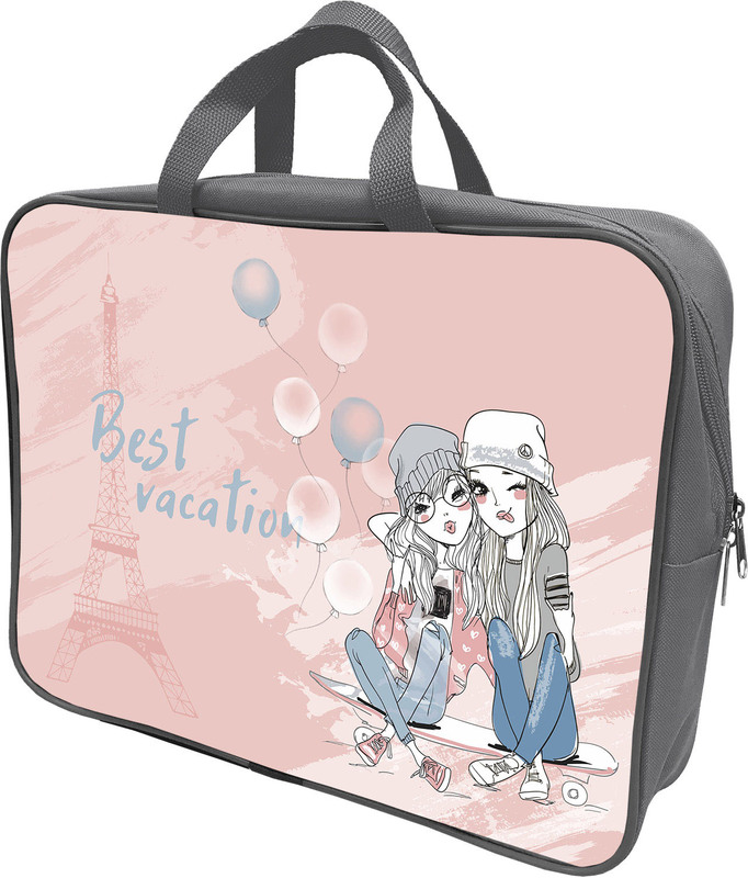 Папка-портфель Lamark Best Vacation/Лучший Отдых, А4, 1 отделение, на молнии, с ручками, карман внутри, усиленное дно, печать по ткани с одной стороны