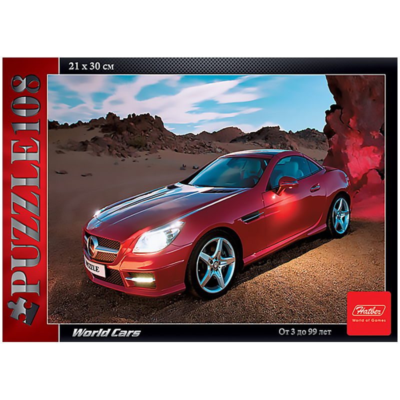 Пазл  108 эл. mini Hatber "Red Car"
