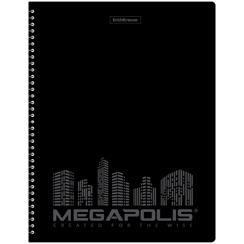 Папка с 40 вкладышами на спирали Erich Krause "Megapolis", 600мкм, черная